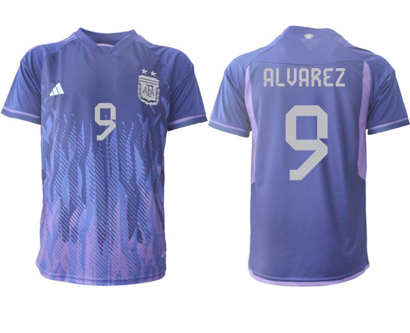 Men 2022 World Cup National Team Argentina away aaa version purple #9 Soccer Jersey->->Soccer Country Jersey